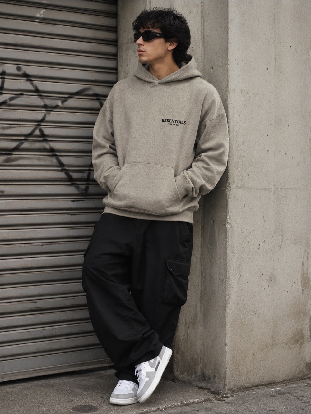 Fear of God Essentials Heather Grey Pullover Hoodie. Size Large. NWT